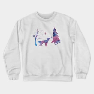 English Setter Winter Art With Snowflakes Crewneck Sweatshirt